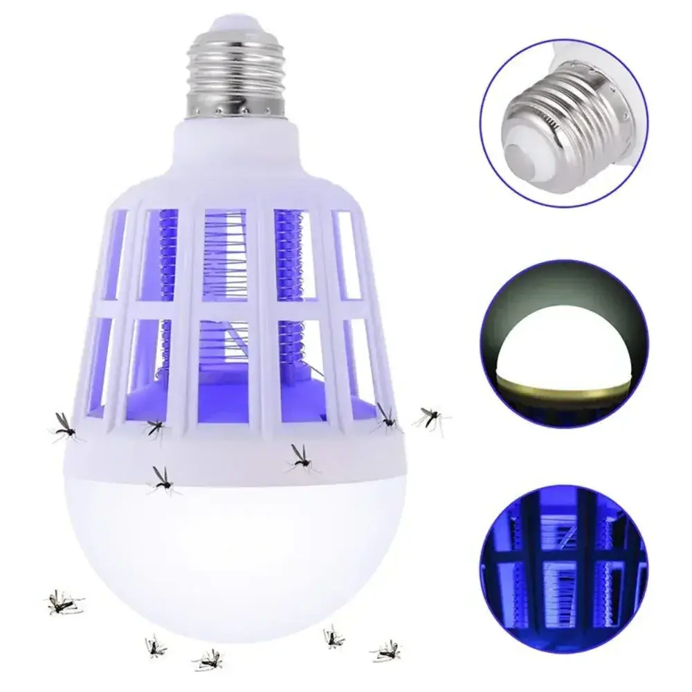 E27 Base LED Mosquito Killer Lighting Bulb 2-in-1 Indoor Electric Fly Insect Killer&Bug Catcher for Home Backyard Patio