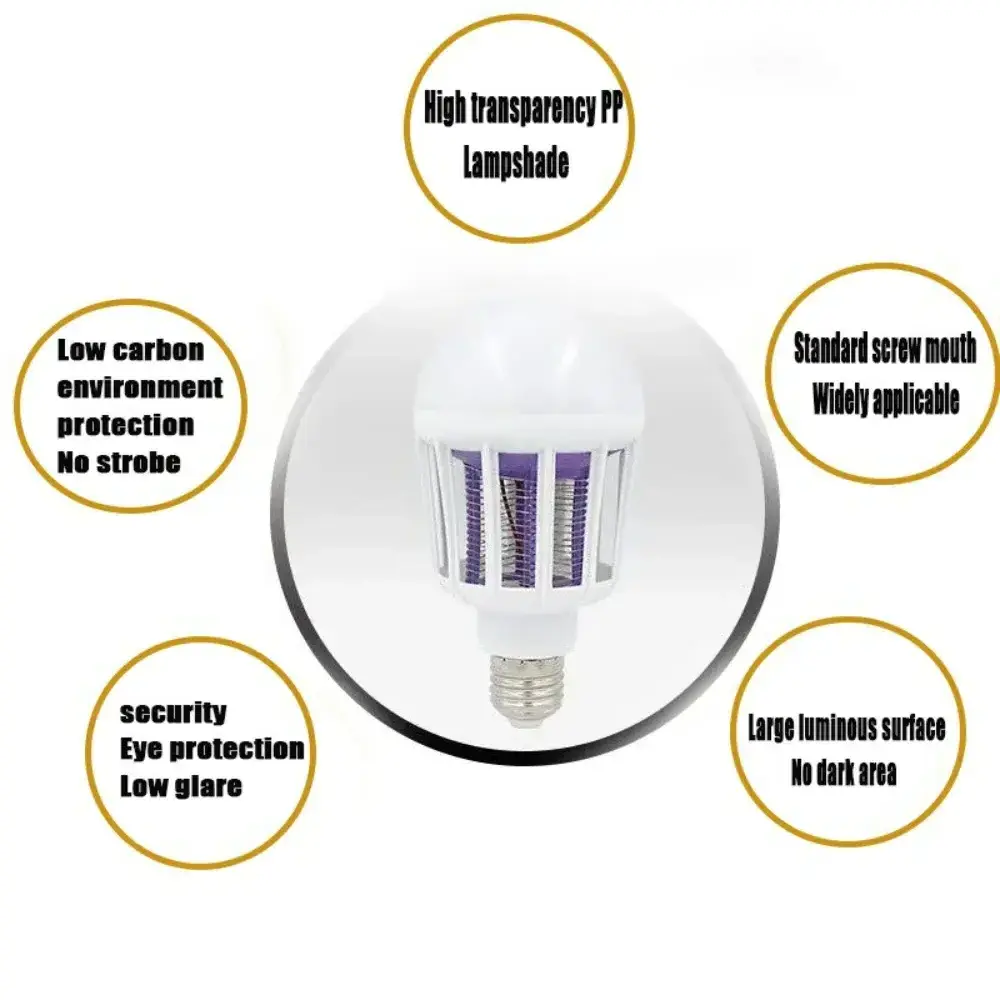 LED Mosquito Killing Lamp E27 Screw Household Physical Mosquito Repellent  Electric Mosquito Bulb Lamp Lighting