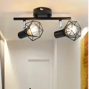 Led Track Light  E14 Ceiling 2 Head Lighting Fixture  for Living Room Kitchen  Utility Room Bedroom Kitchen