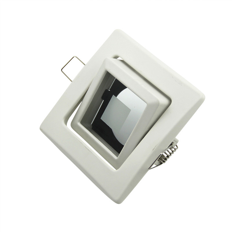 Home Zinc Alloy Glass Square Adjustable Ceiling Spot Light Fitting GU10 MR16 LED Spotlight Frame Covers