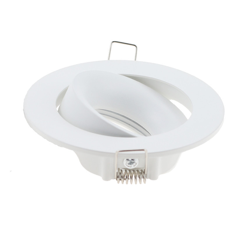 White Aluminum Indoor Small LED Ceiling Spotlight GU10 MR16 Light Fixture Downlight Housing Frame