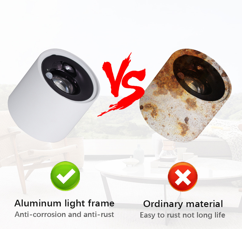 Surface Mounted Spotlight with Human Sensor Led Ceiling Lamp Cob Anti-glare Downlight for Interior