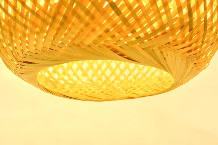 20CM Diameter Circular Lamp Shade Bamboo Woven Lamp Dining Room Rattan Lamp Bedroom Farmhouse Rural Indoor Pendant Light