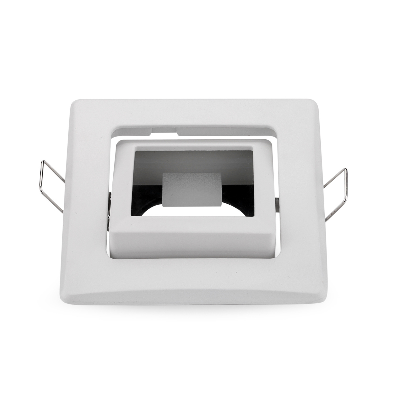 Home Zinc Alloy Glass Square Adjustable Ceiling Spot Light Fitting GU10 MR16 LED Spotlight Frame Covers