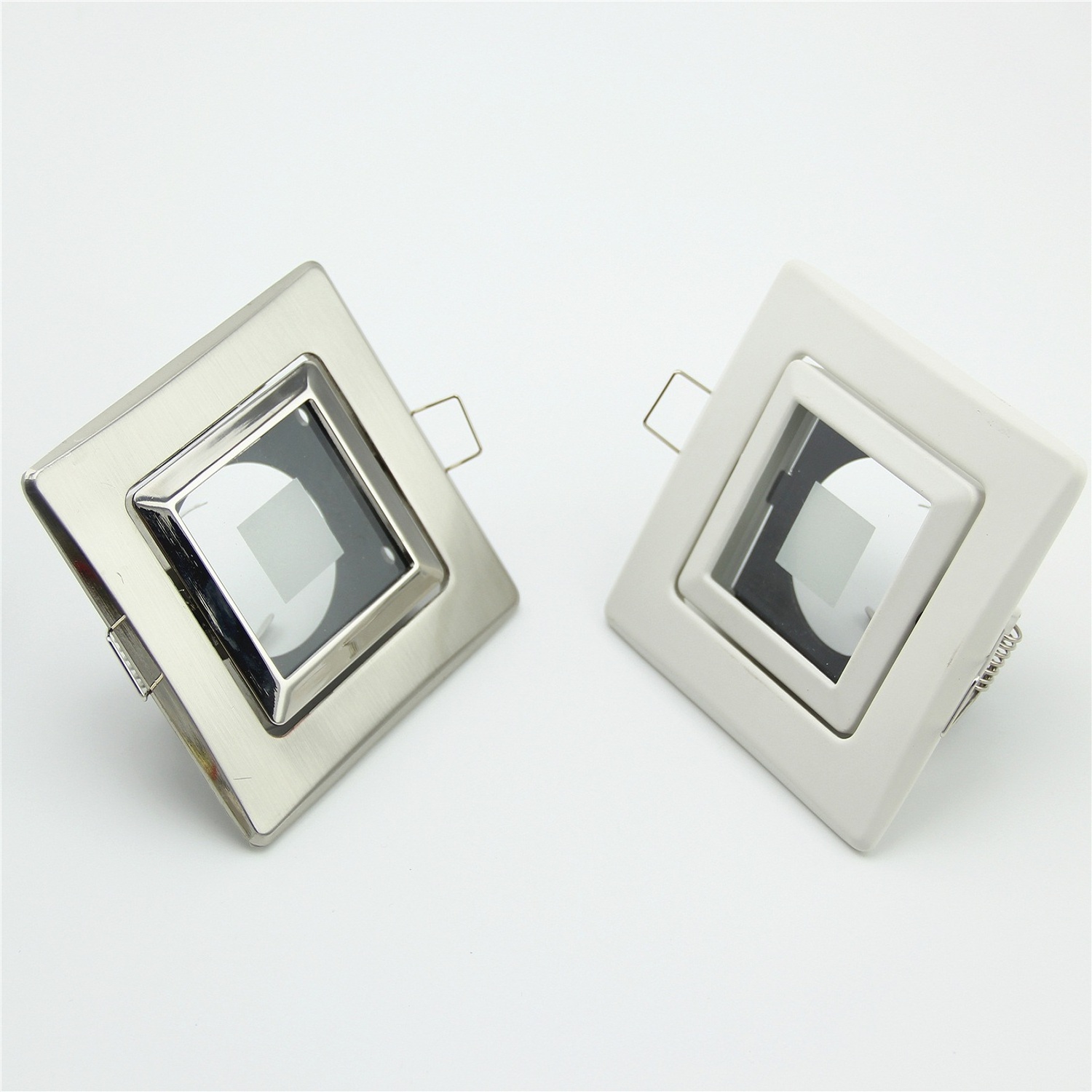 Home Zinc Alloy Glass Square Adjustable Ceiling Spot Light Fitting GU10 MR16 LED Spotlight Frame Covers