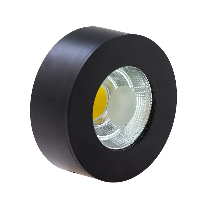 Indoor Decorative COB Round Surface Mounted Ceiling 3w LED Spot Downlight Black Light for Bedroom