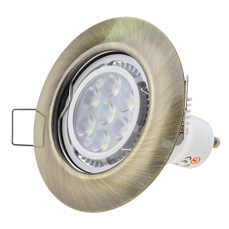 Iron Metal Housing Round MR16 GU10 Recessed Downlight Fixture LED Ceiling Light Ring Fittings