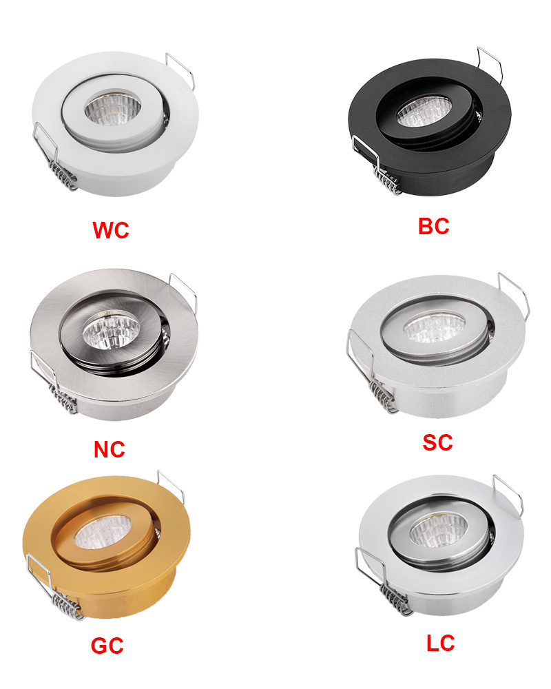 Mini Recessed Commercial 3W COB LED Ceiling Spot Light Black Housing LED Spotlights for Indoor Lighting