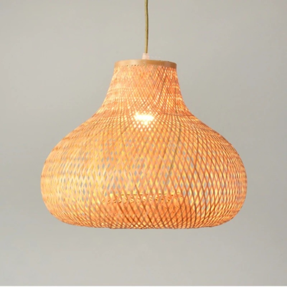 Hand Knitted Bamboo Pendant Lights Chinese Style Weaving Hanging Lamp Garden Restaurant Home Decor Living Room Lighting Fixtures