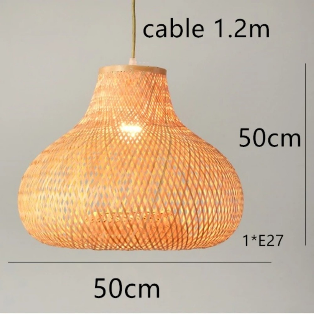 Hand Knitted Bamboo Pendant Lights Chinese Style Weaving Hanging Lamp Garden Restaurant Home Decor Living Room Lighting Fixtures