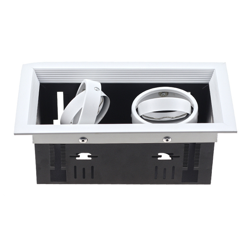 Double Head Square Recessed Flush Mount GU10 MR16 Trims LED Ceiling Light Light Frame Fixtures Housing