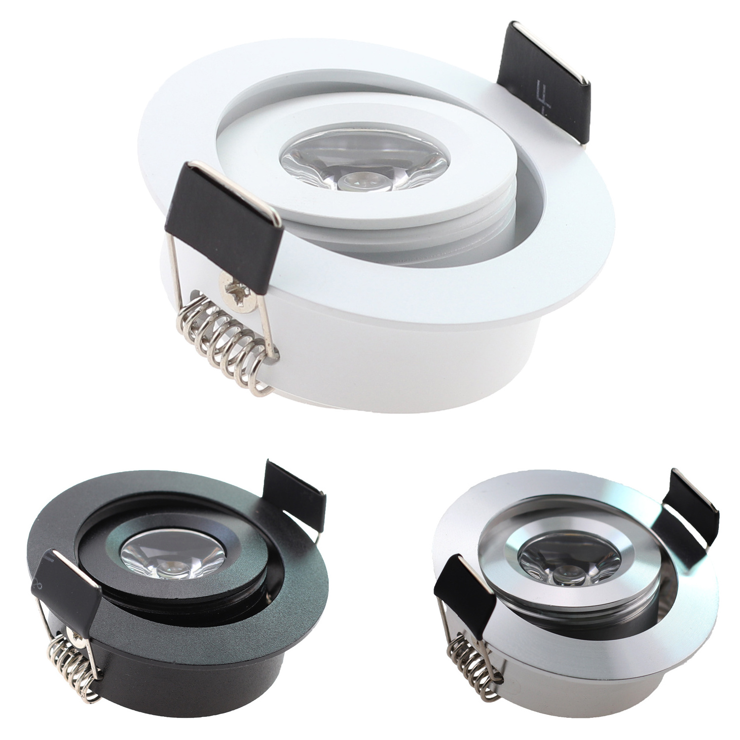 Decoration White Black 12 Volt Small 3W LED Embedded Rotating Mini Ceiling Spot Light Spotlight