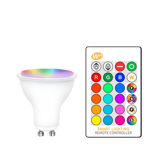 Intelligent Dimmable GU10 Led Spotlight RGB Remote Control Colorful High Brightness AC85-265V 8W Led Light Bulb