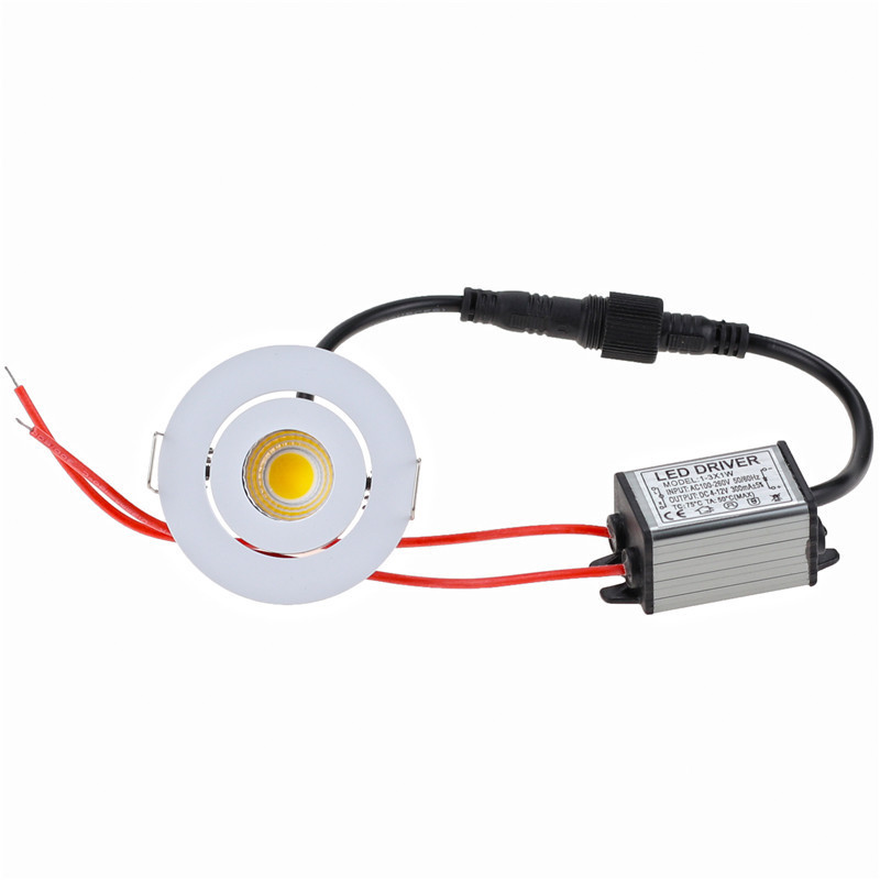 3W Adjustable Small Mini Round Recessed LED Spotlight IP65 Waterproof COB LED Downlight for Bathroom