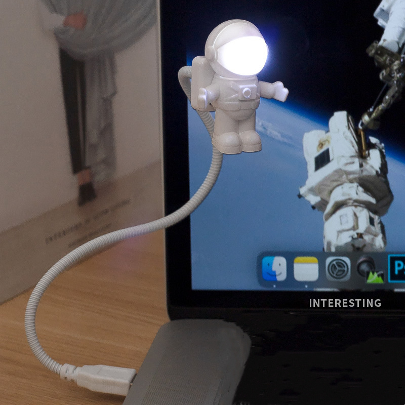 USB Night Light LED Astronaut Lamp Desk Lamp Flexible LED Nightlight Reading Table Light Space Man Decoration Lamp For Laptop