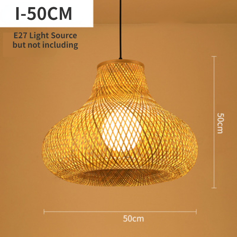 High Quality Cage Shaped Bamboo Pendant Light Chandeliers for Restaurant Living Room Decoration Hanging Light