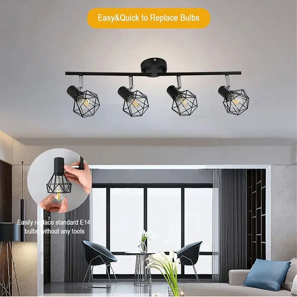 Led Track Light  E14 Ceiling 2 Head Lighting Fixture  for Living Room Kitchen  Utility Room Bedroom Kitchen