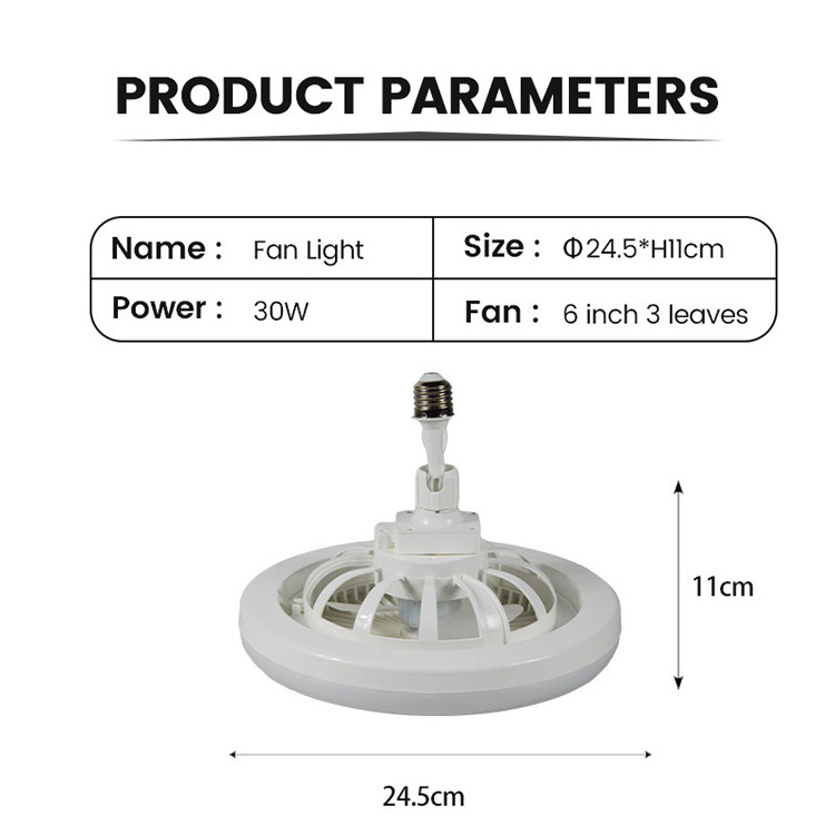 Bedroom Kitchen Dimmable 3 Wind Speeds Remote Control Base Enclosed E27 Led Bulb Socket Fan Ceiling Fan With Light