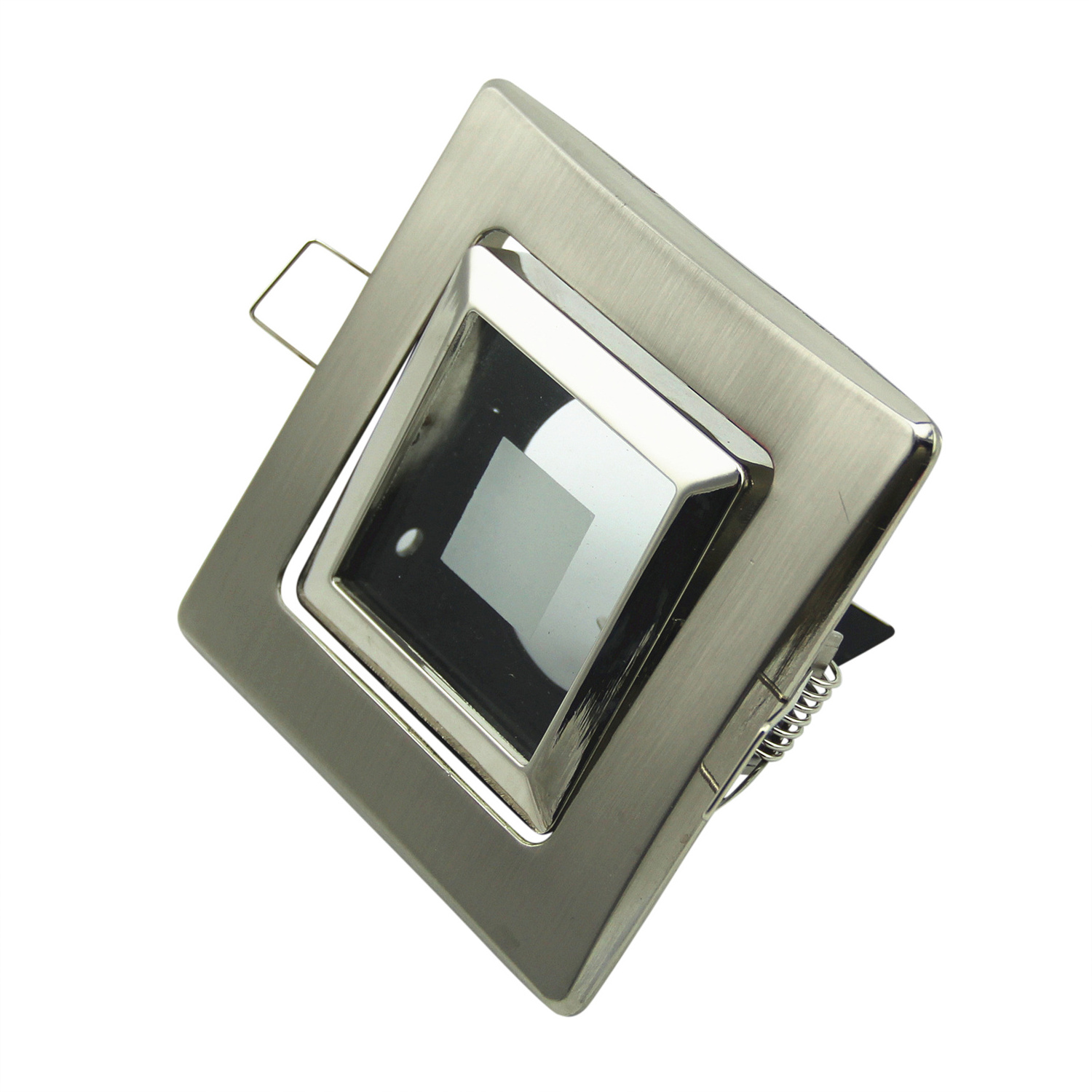 Home Zinc Alloy Glass Square Adjustable Ceiling Spot Light Fitting GU10 MR16 LED Spotlight Frame Covers