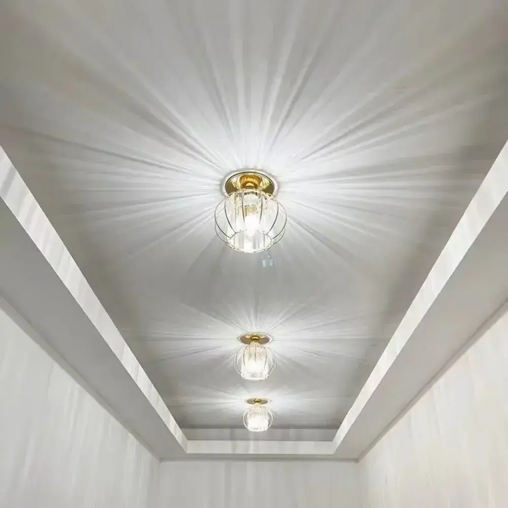 Luxury Hallway Corridor Chandelier Lighting Fixtures Crystal Ceiling Lamp Design Crystal Modern Aluminum Lamp