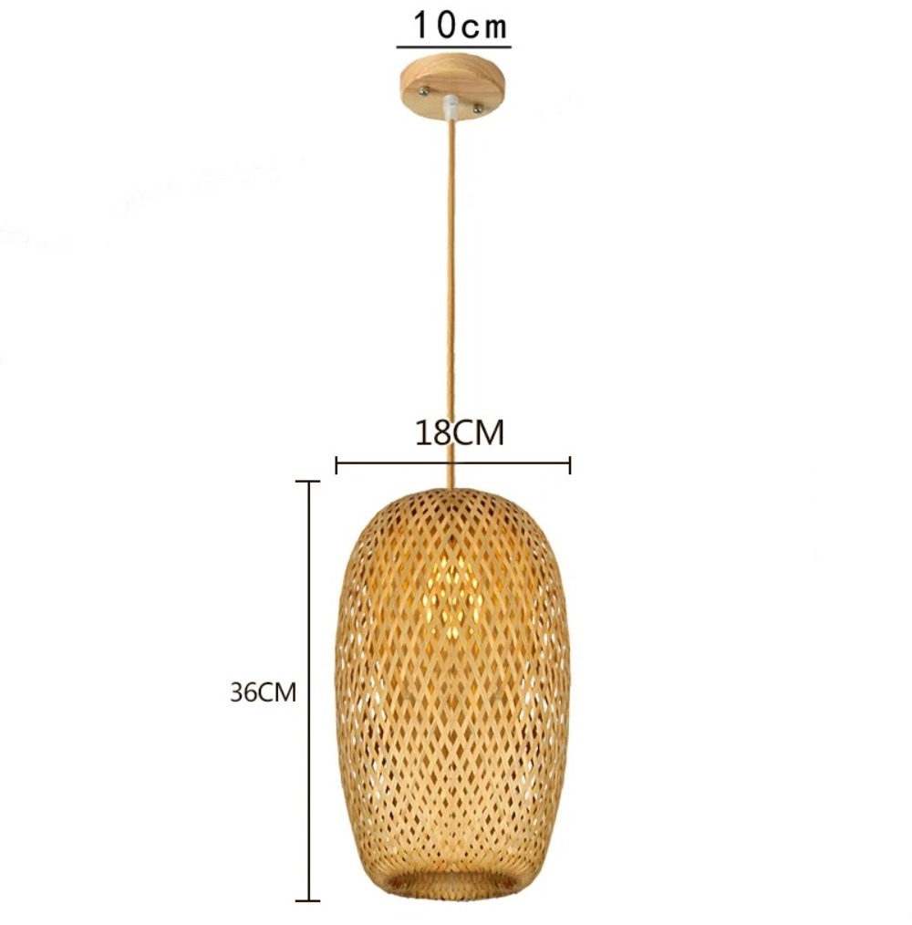 Bamboo Chandelier Lighting Led Bedroom Ceiling Lights Wicker Lamp Shades Vintage Bamboo Pendant Lamps