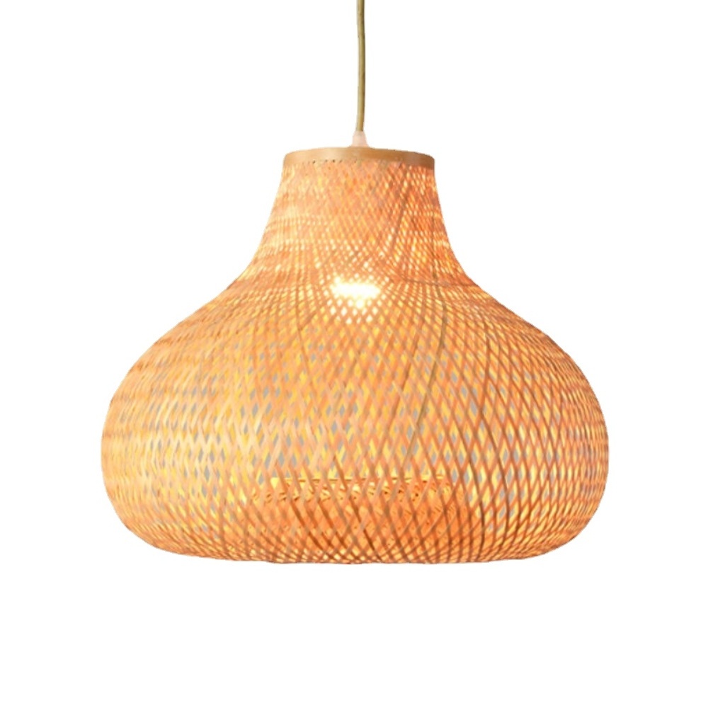 High Quality Cage Shaped Bamboo Pendant Light Chandeliers for Restaurant Living Room Decoration Hanging Light