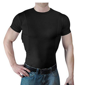 Holster Side Pockets Carry T-shirt Skin Fit Compression Outdoor Undercover Holster Side Pockets Shirts