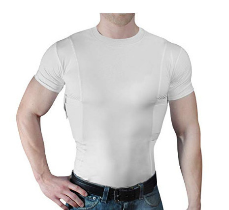 Holster Side Pockets Carry T-shirt Skin Fit Compression Outdoor Undercover Holster Side Pockets Shirts