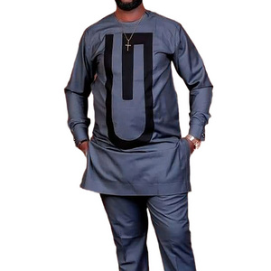 2024 New Fashion Dashiki Men Plus Size Shirts And Pants African Clothing For Men Blouse