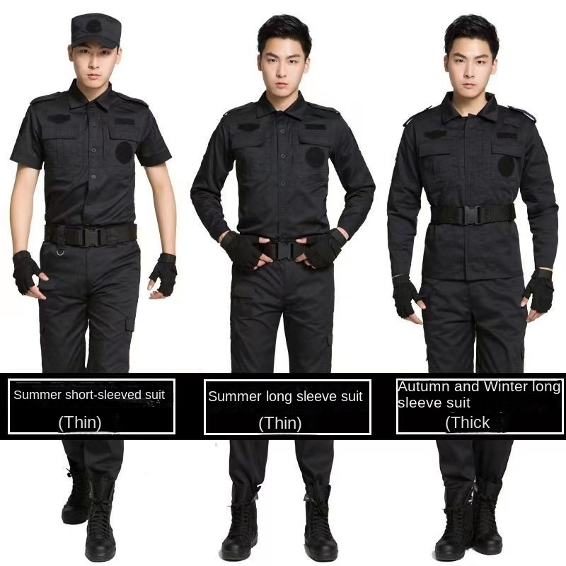 Wholesale Black Color Security Guard Uniform Mechanic Work Suit Security Guard Apparel