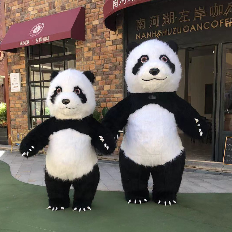 popular panda Funtoys Hot sale giant walking giant inflatable polar bear mascot costume for adult