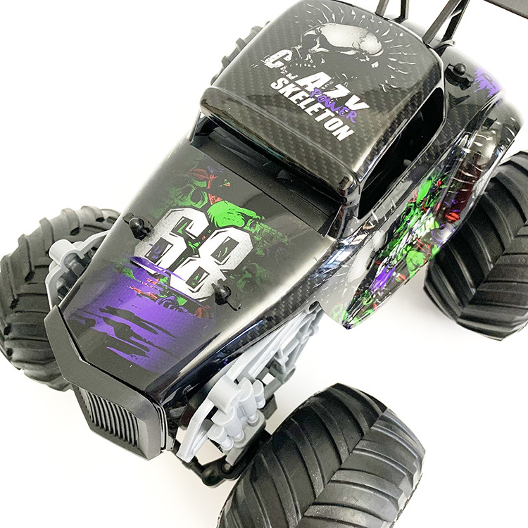 1/16 Scale Remote Control Car, 2WD High Speed 15 Km/h All Terrains Electric Toy Off Road RC Monster Vehicle Truck