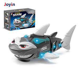 Bump and Go Runs on The Ground Movable Electric Swing Shark Toy w/ Musical Light & Sounds for Interactive Child Play & Education