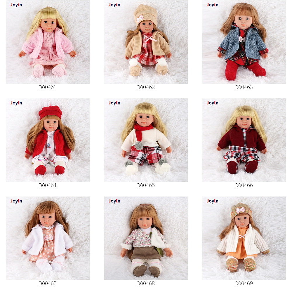 15 Inch lifelike Silicone Baby Doll Girl Movable Child Play Doll Toy Winter White Clothing Red Scarf Clothes Set Blinking Eyes