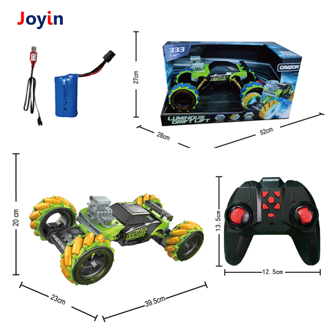 2.4G 4WD Remote Control Toy Electric Hobby Kids Toy High-Speed Shaking Engine Shaking Full Function Light RC Drift Lift Car