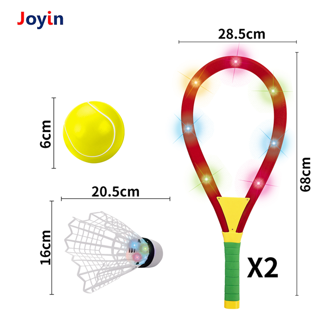 Children LED Light-Up Kids Tennis Beach Racket Plastic Racquet Toddler Racket Ball Sport Game Toy Set Outdoor/Indoor Active Play