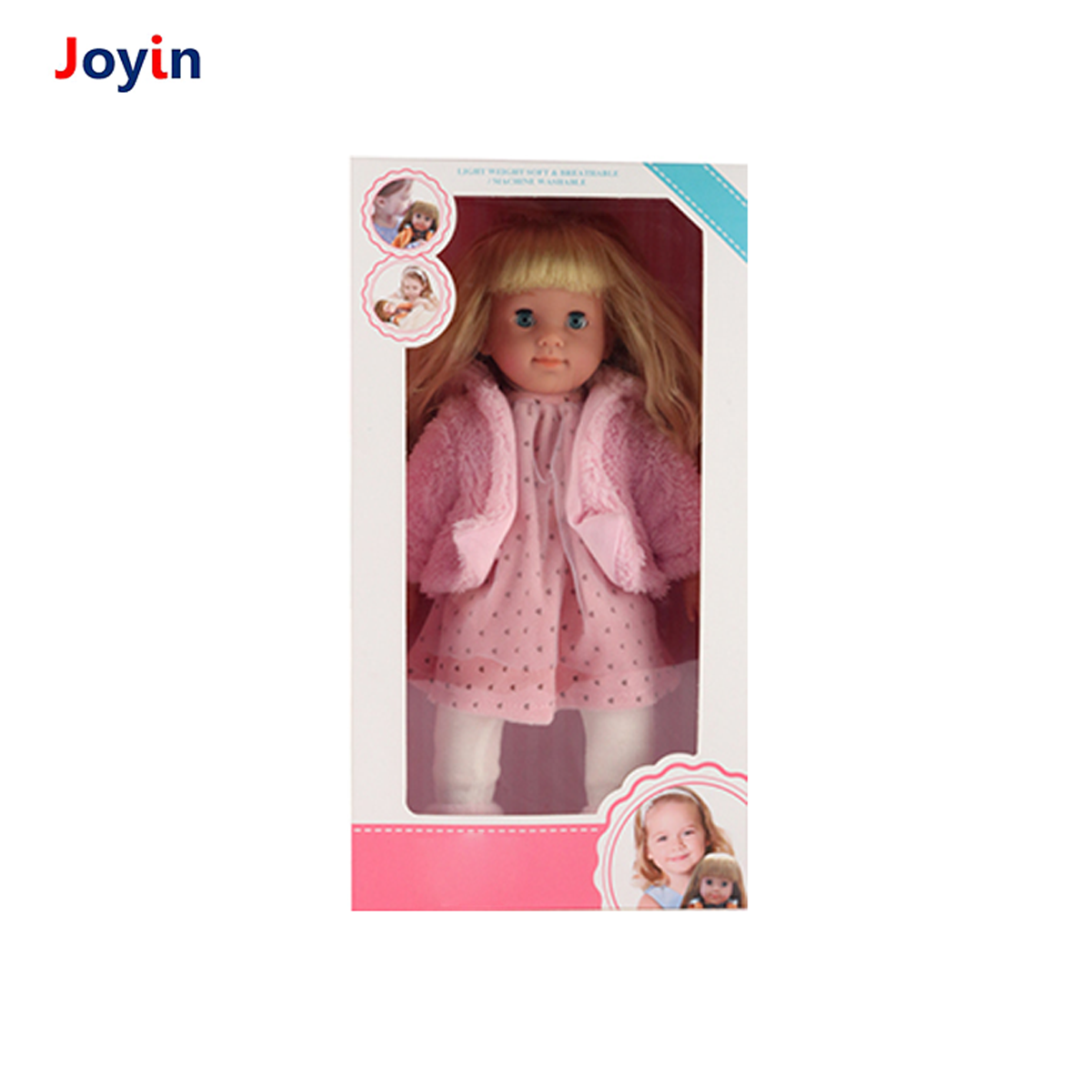 15 Inch Baby Doll Toy Girl lifelike little Silicone Doll Winter Pink Clothes Set Child Play Blinking Eyes Interactive