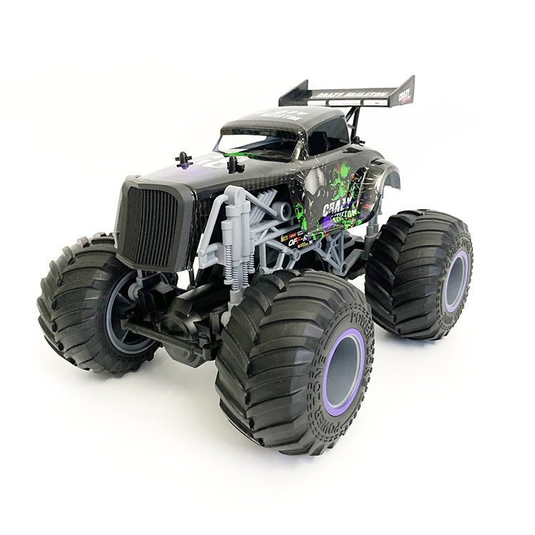 1/16 Scale Remote Control Car, 2WD High Speed 15 Km/h All Terrains Electric Toy Off Road RC Monster Vehicle Truck