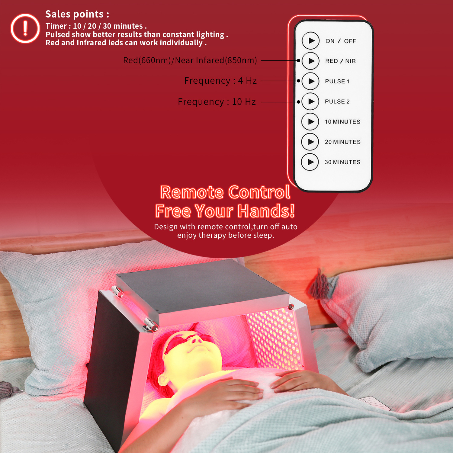 Kinreen led light therapi bed red light infrar led light therapy machine