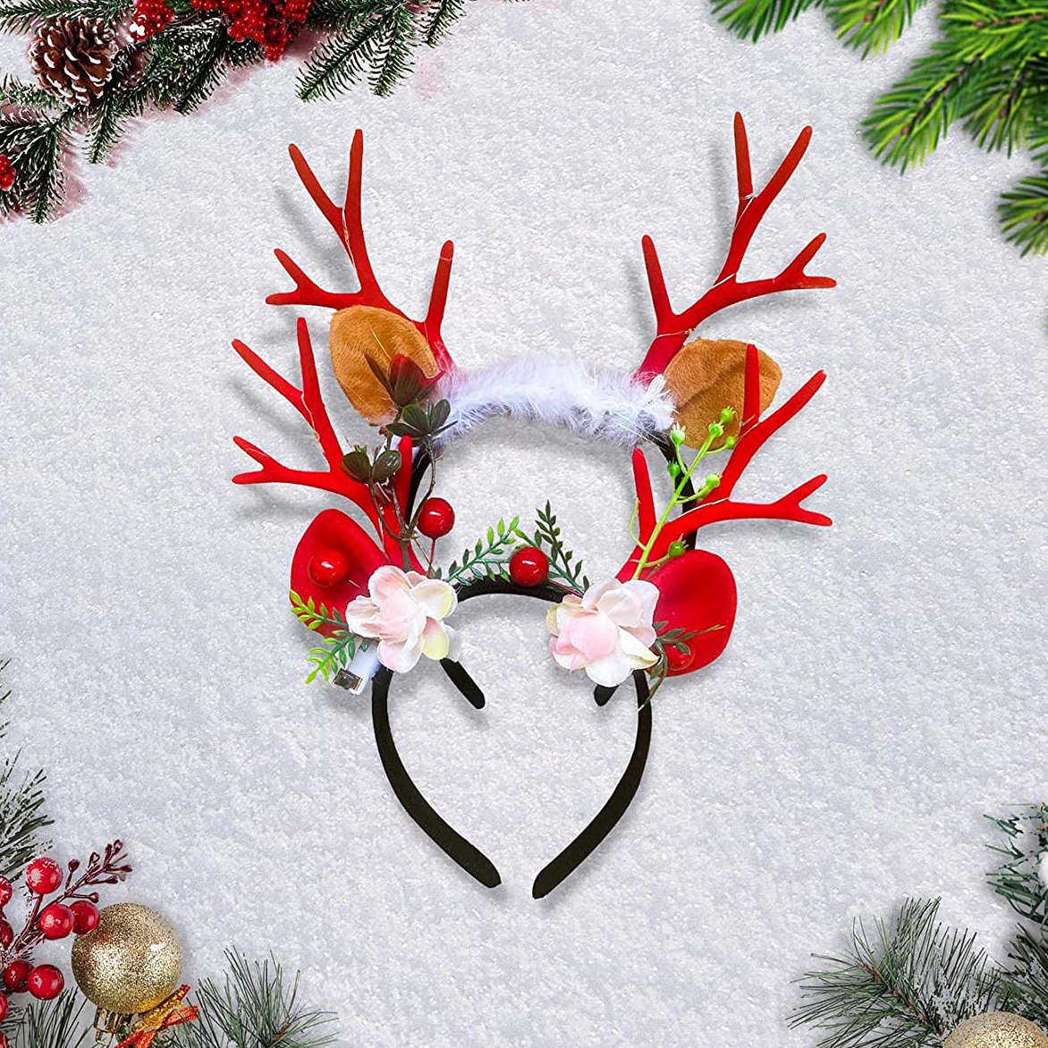 Christmas Headbands Parties Favors Decoration Supplies Xmas Gift Photo Booth Xmas Tree Snowman Reindeer Antlers Santa Hat