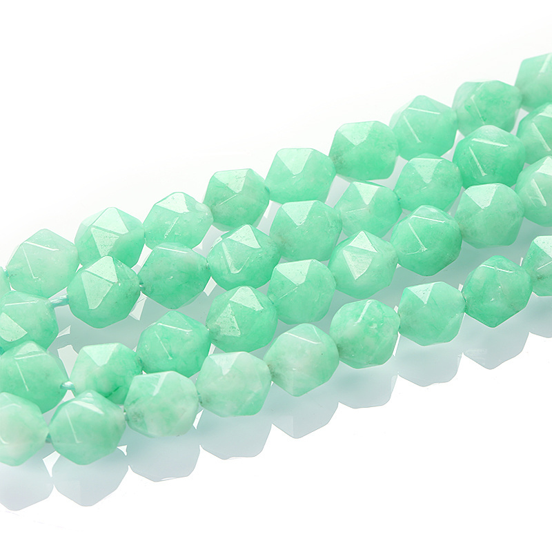 Wholesale Diamond Faceted Beads, Pink Dyed Jade Bead, Loose Gemstone Beads for Jewelry Making