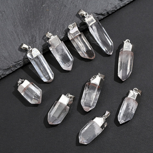 Wholesale Scalar Energy Charms Reiky Healing Natural Rock Crystal Big Pillar Gemstone Pendant Jewelry Necklace for Women Men