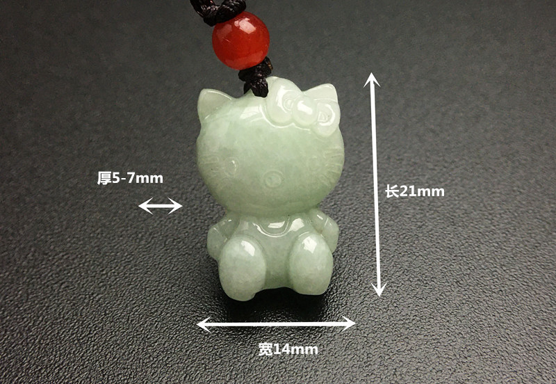 Natural Crystal Healing Quartz Jade Stone Jewelry Gemstone Hello Kitty Cat Pendant Stone Carving for DIY Necklace Jewelry Making