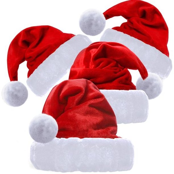 Adult Christmas Hats Holiday Santa Comfort Red Hats Cap Ornaments for Xmas New Year Festival Holiday Party Supplies