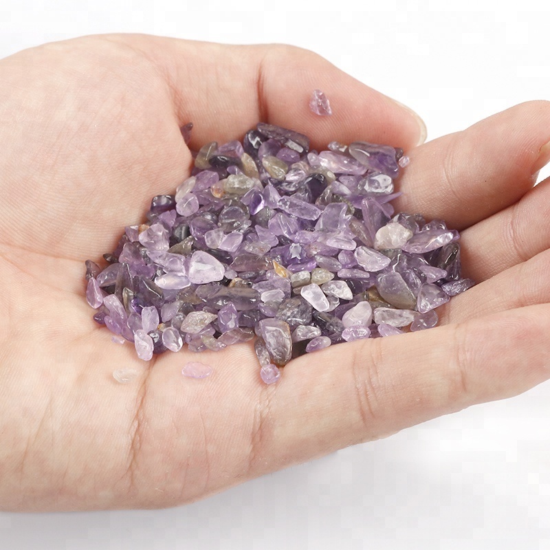 AAA Grade Amethyst Stone Chip, Crushed Crystal Quartz Pieces Irregular Shaped Stones, Gravel Gemstone Chips Beads