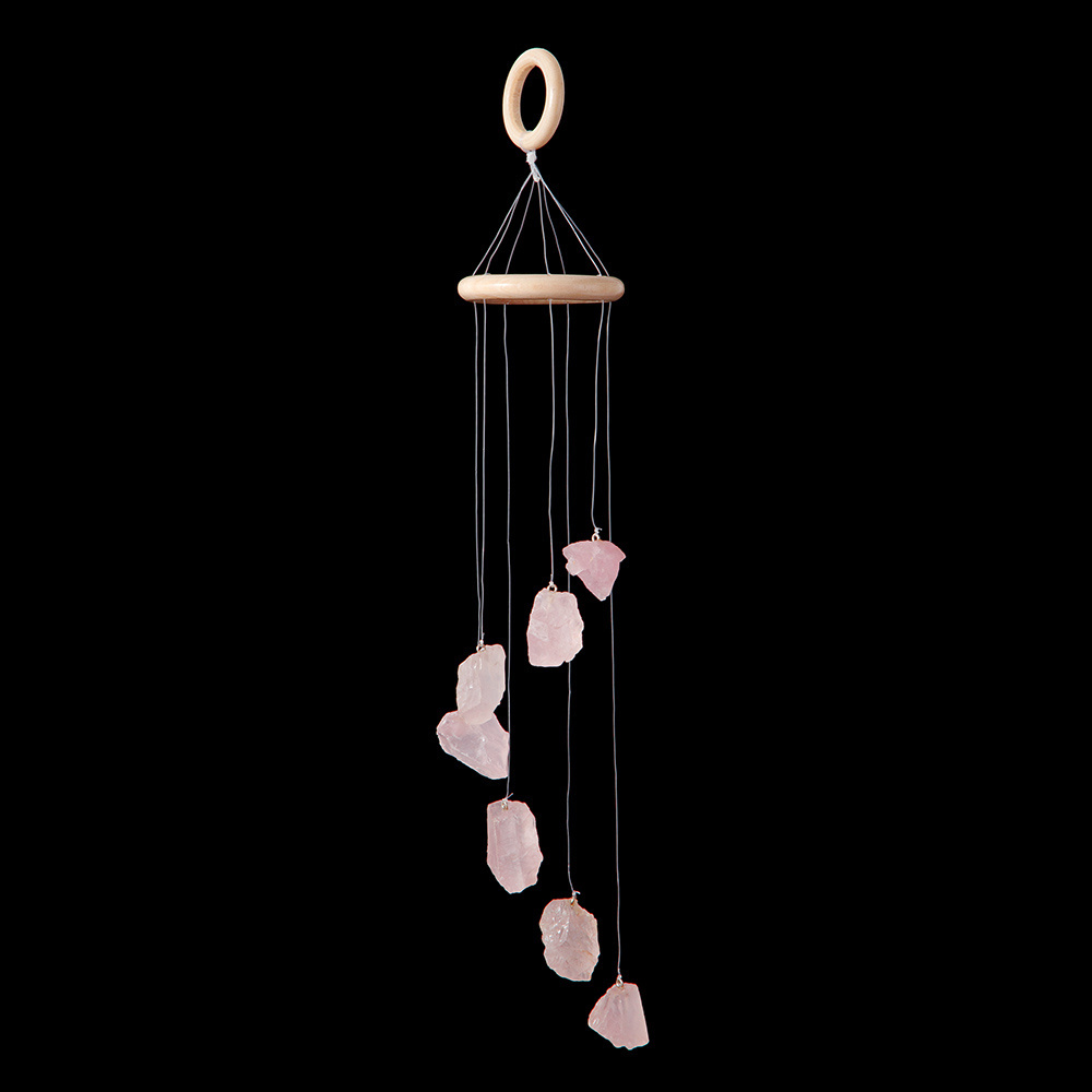 Natural raw Stone Wind Chimes Outdoor Agate Slices Moon and Star Ornaments Decor Crystal Sun Catcher for Window Home Garden