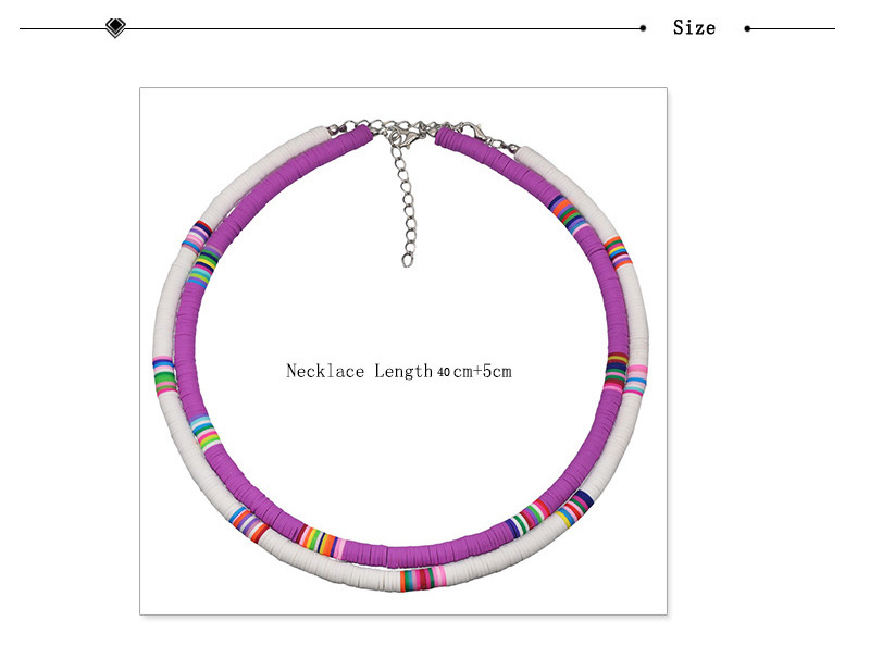 Boho Polymer Clay Choker Necklace Colorful African Vinyl Disc Beads Necklace Summer Beach Heishi Necklaces for Women Girls