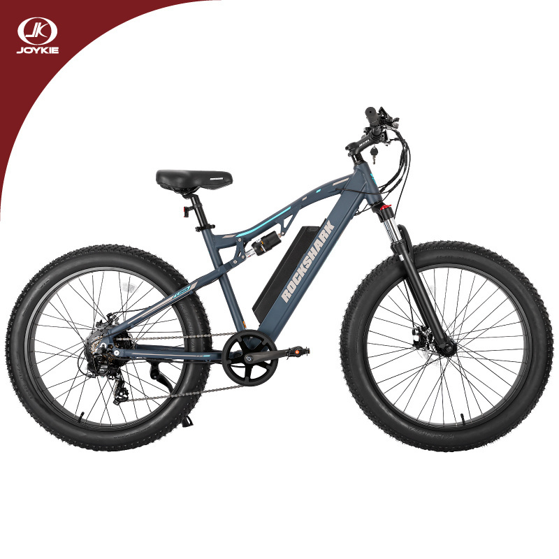 JOYKIE ebike 26 inch 7 speed men double full suspension 48v 500W e bike mtb electric fat tire bike