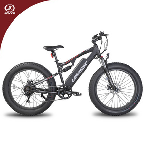 JOYKIE ebike 500W 7 speed fat ebike 48v 10ah full suspension fat tire electric mountain bike