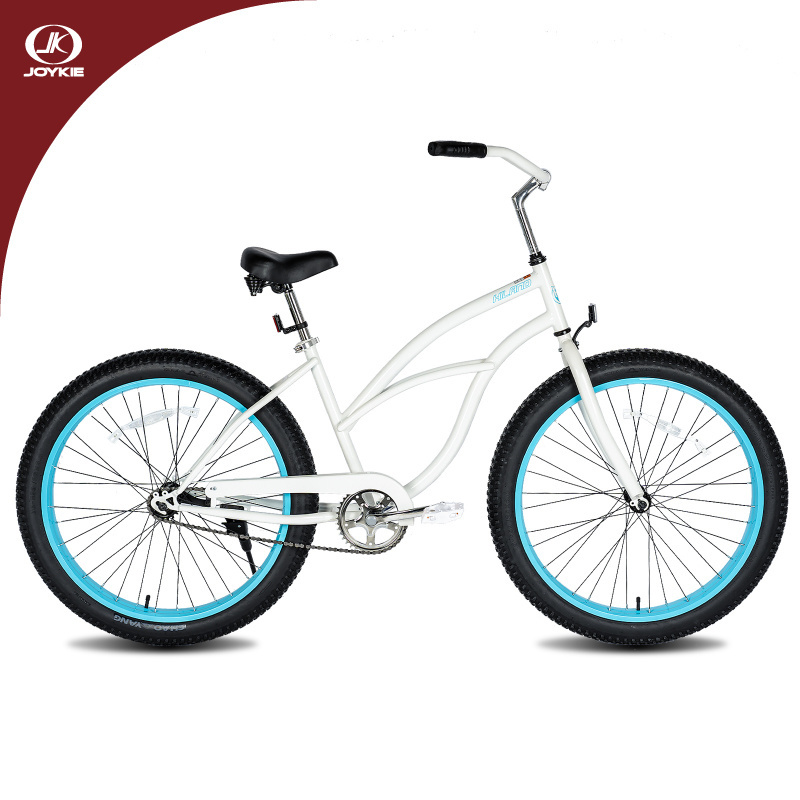 JOYKIE manufacturer wholesale black white 26 inch fat tire beach cruiser bike for men women